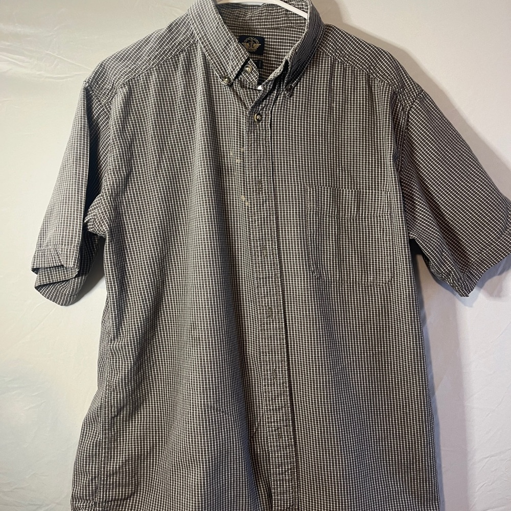 Dockers Men's Checkered Black and White Shirt